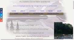 Desktop Screenshot of mccrackencanoe.com